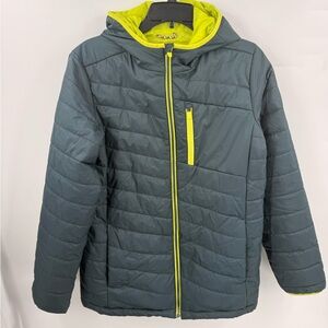 Lands End Womens Puffer Jacket Green Size Extra Large Winter Weather